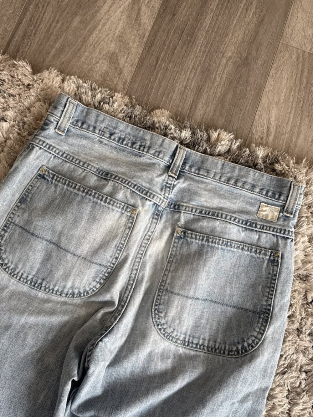 Gap Blue 00 S Denim Workwear Jeans Distressed Men 33X28 Rare Y2K Sz 33X28 - Picture 3 of 11